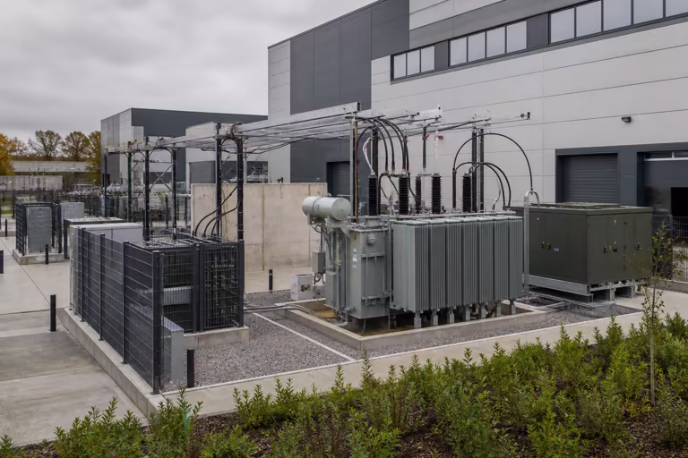 Modern electrical connection infrastructure serving an industrial development